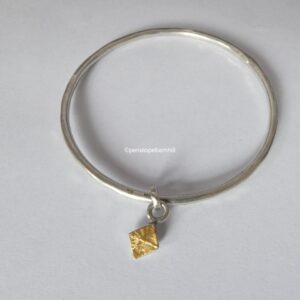 Kite Bangle; 3mm silver and 24ct gold