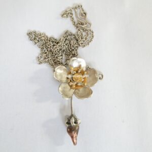 Briar Rose Necklace; 24ct gold, silver, and copper. One only.