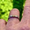 Buds in a row; tsavorite garnets, diamond, silver and 24ct gold. Size L 1/2 - Image 4