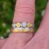 Buds in a Row; 18ct and 24ct gold, silver, natural yellow and white diamonds. Size M 1/2 - Image 4