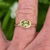 Green tourmaline empress ring with pink sapphire; silver, 18ct pink and 24ct gold. Size M . - Image 3