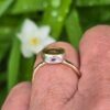 Green tourmaline empress ring with pink sapphire; silver, 18ct pink and 24ct gold. Size M . - Image 2
