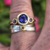 Chloris Ring; iolite with lilac spinel, 24ct, 18ct, 9ct and silver. Size O - Image 3