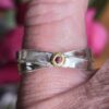 Kimono ring silver and 24ct gold with ruby. Size N band 6mm x 1.5 tapering to 3mm - Image 2